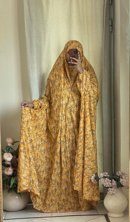 Full Coverage Namaz Chadar with Sleeves + Niqab (Pure Lawn)