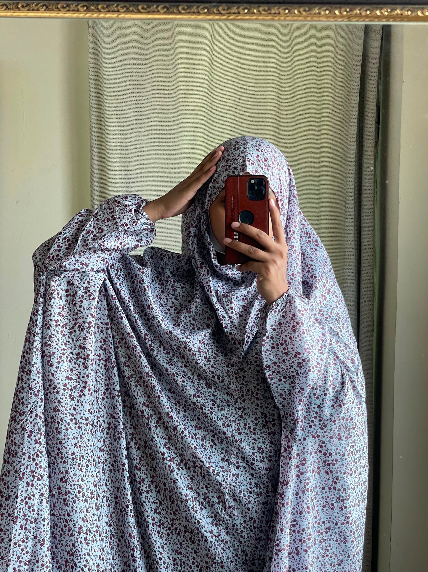 Full Coverage Namaz Chadar with Sleeves + Niqab (Mix Lawn)