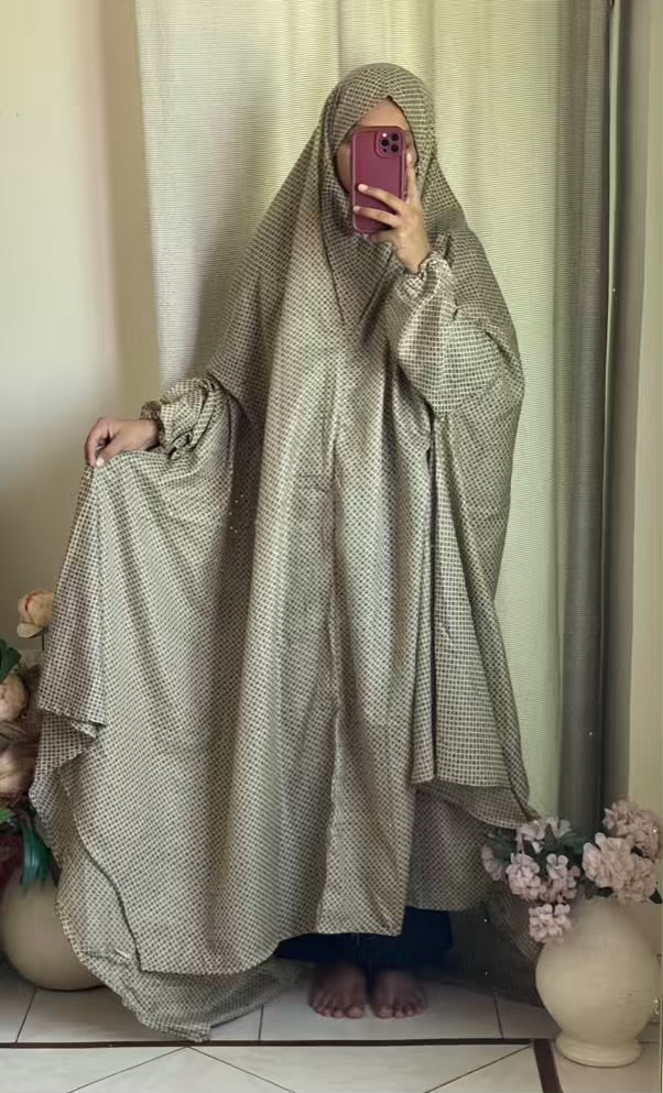 Full Coverage Namaz Chadar with Sleeves + Niqab (Mix Lawn)