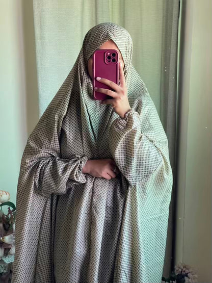 Full Coverage Namaz Chadar with Sleeves + Niqab (Mix Lawn)