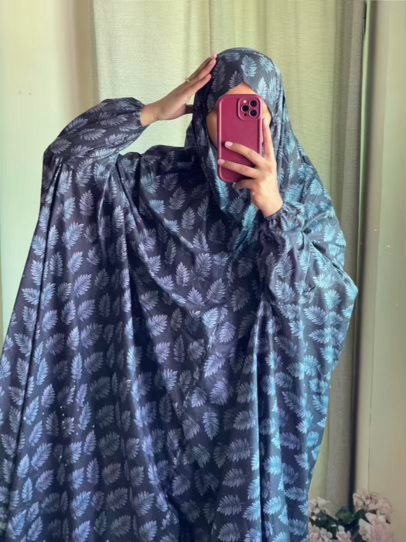 Full Coverage Namaz Chadar with Sleeves + Niqab (Pure Lawn)