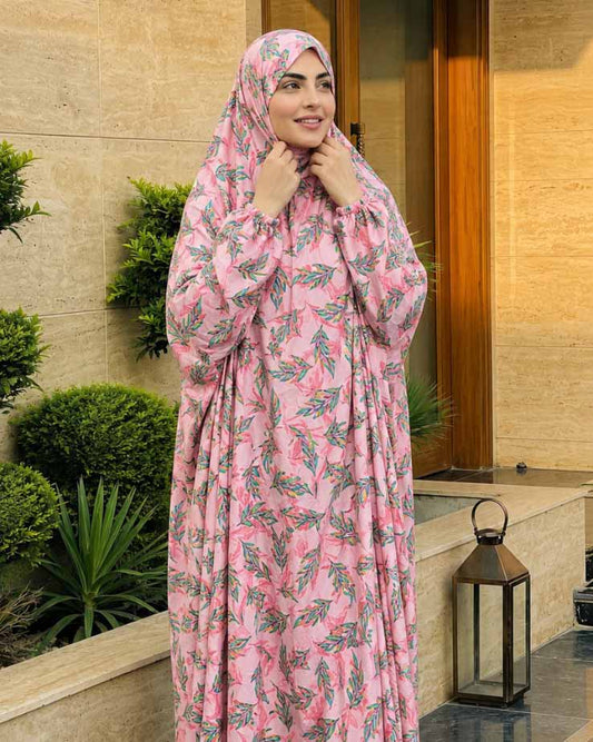 Full Coverage Namaz Chadar with Sleeves + Niqab (Pure Lawn)