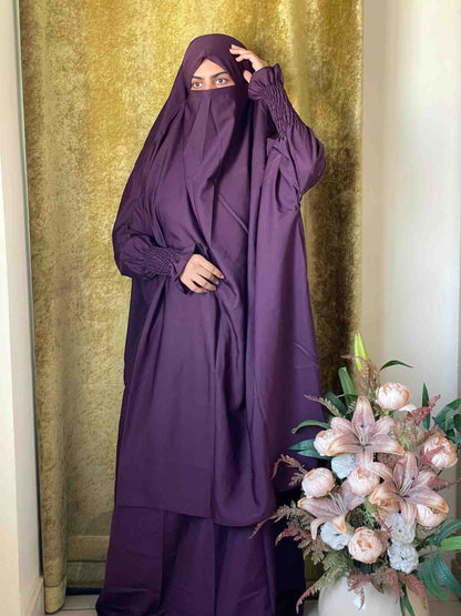 3 Piece Jilbab - Plum