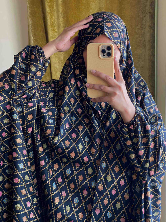 Full Coverage Namaz Chadar with Sleeves + Niqab (Pure Lawn)