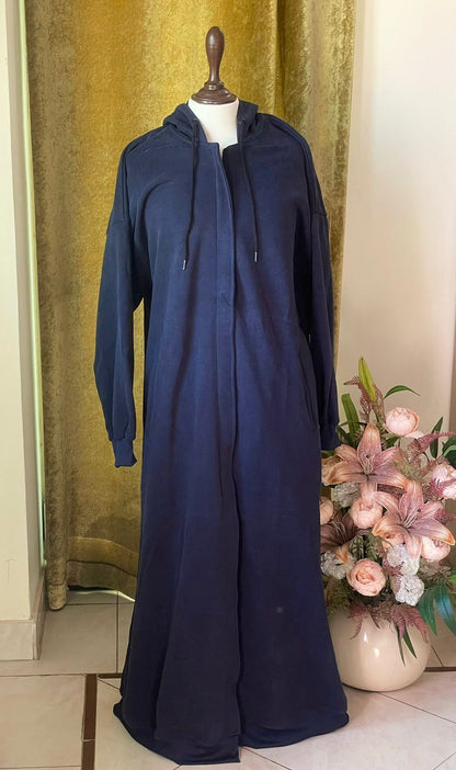 Hoodie Abaya (Navy Blue)