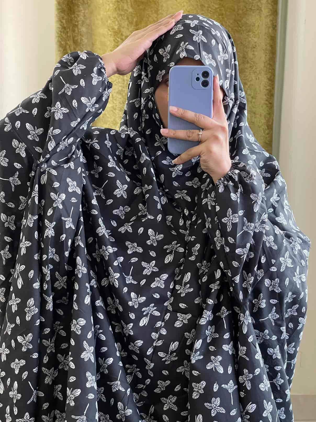Full Coverage Namaz Chadar with Sleeves + Niqab (Cotton)