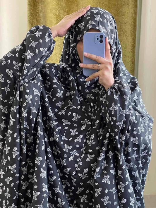 Full Coverage Namaz Chadar with Sleeves + Niqab (Cotton)