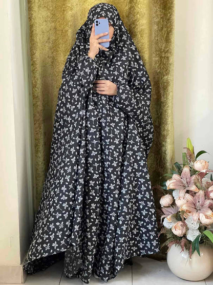 Full Coverage Namaz Chadar with Sleeves + Niqab (Cotton)