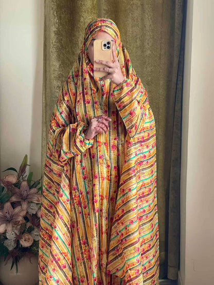 Full Coverage Namaz Chadar with Sleeves + Niqab (Pure Lawn)