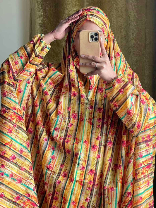 Full Coverage Namaz Chadar with Sleeves + Niqab (Pure Lawn)