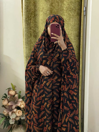 Full Coverage Namaz Chadar with Sleeves + Niqab (Linen)