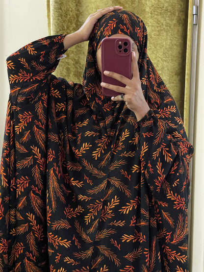 Full Coverage Namaz Chadar with Sleeves + Niqab (Linen)