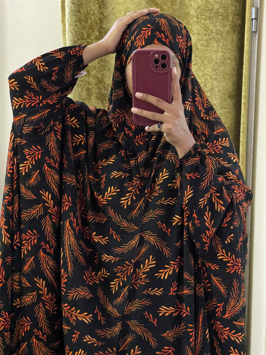 Full Coverage Namaz Chadar with Sleeves + Niqab (Linen)