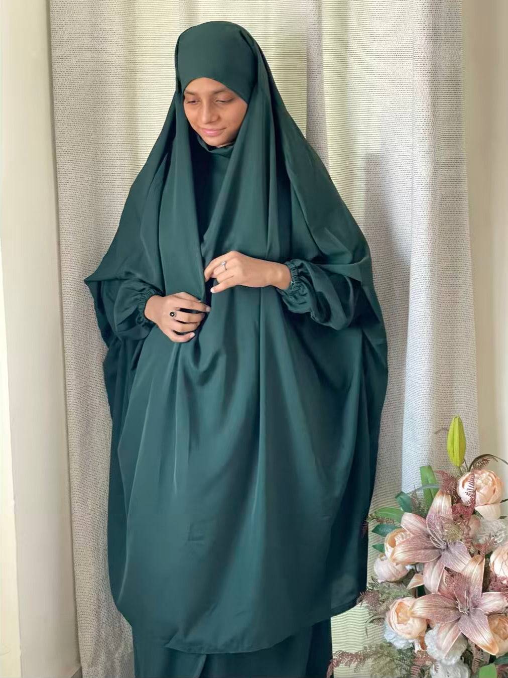 3 Piece Jilbab - Bottle Green