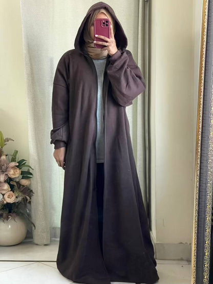 Hoodie Abaya (Dark Brown)