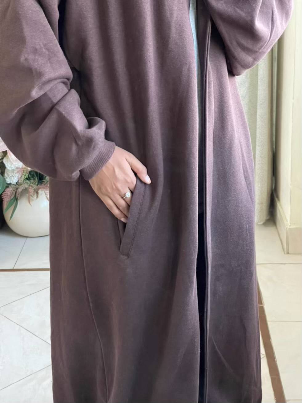 Hoodie Abaya (Dark Brown)