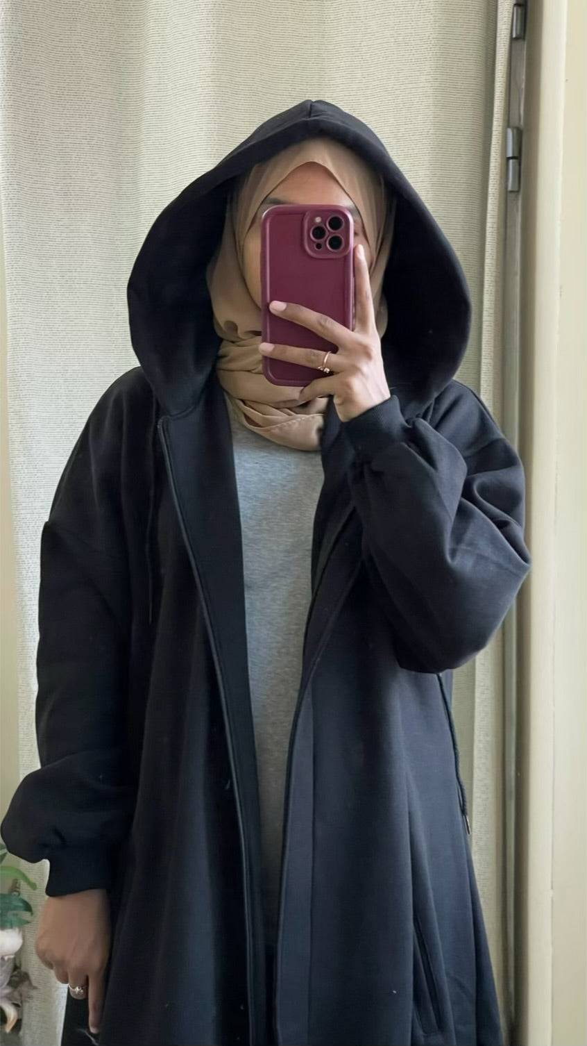 Hoodie Abaya (Black)
