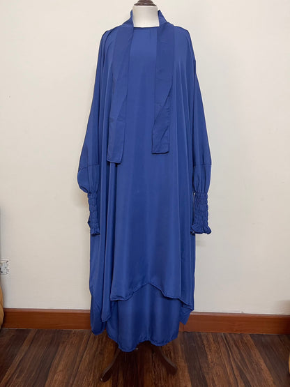 3 Piece Jilbab - Ink Blue