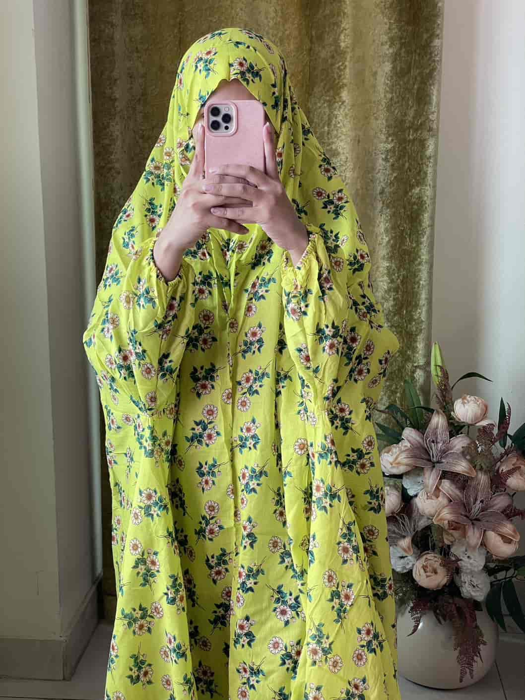 Full Coverage Namaz Chadar with Sleeves + Niqab (Pure Lawn)