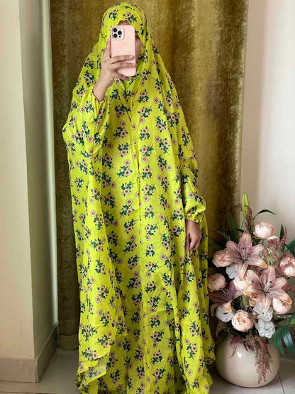 Full Coverage Namaz Chadar with Sleeves + Niqab (Pure Lawn)