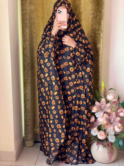 Full Coverage Namaz Chadar with Sleeves + Niqab (Pure Lawn)