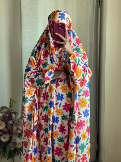 Full Coverage Namaz Chadar with Sleeves + Niqab (Pure Lawn)