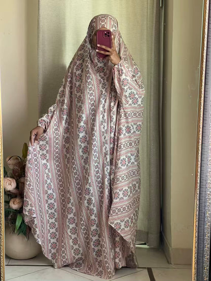 Full Coverage Namaz Chadar with Sleeves + Niqab (Pure Lawn)