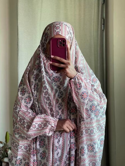 Full Coverage Namaz Chadar with Sleeves + Niqab (Pure Lawn)