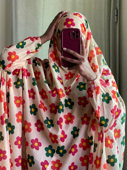 Full Coverage Namaz Chadar with Sleeves + Niqab (Pure Lawn)