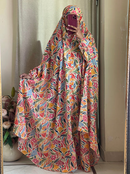 Full Coverage Namaz Chadar with Sleeves + Niqab (Pure Lawn)