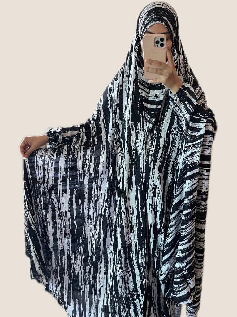 Full Coverage Namaz Chadar with Sleeves + Niqab (Linen)