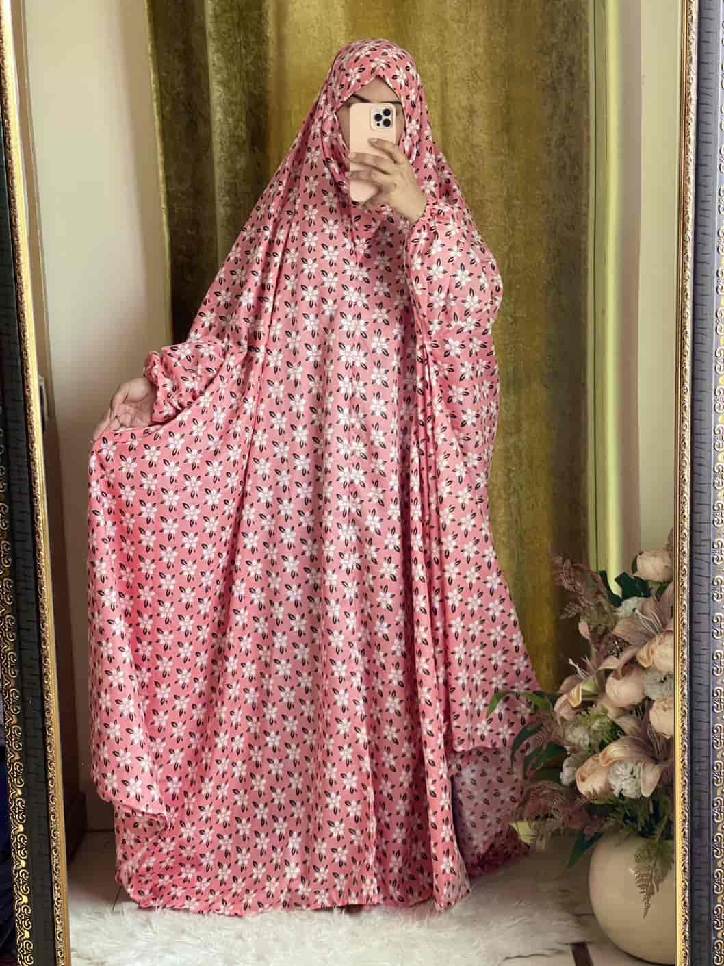 Full Coverage Namaz Chadar with Sleeves + Niqab (Winter Cotton)