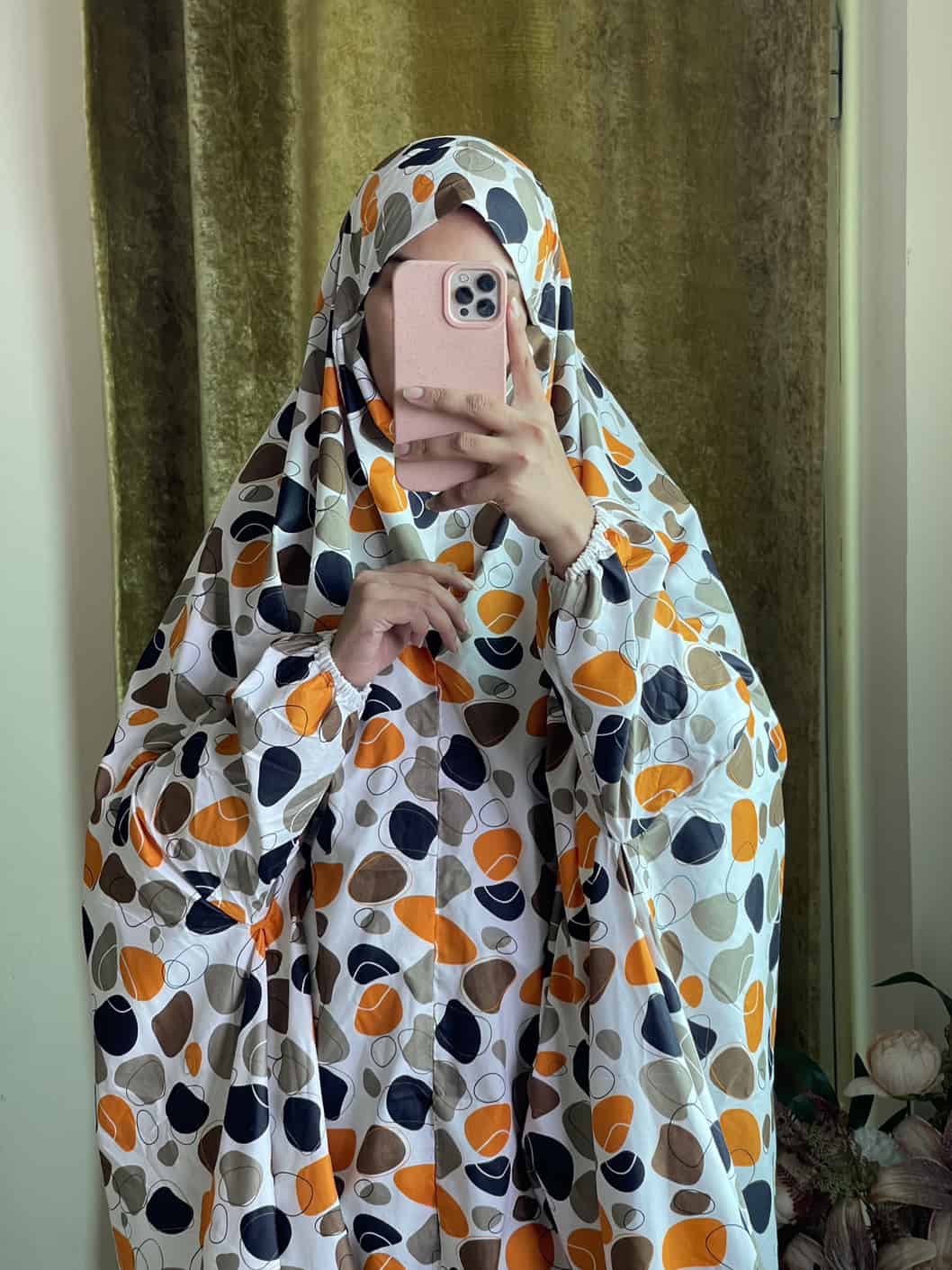 Full Coverage Namaz Chadar with Sleeves + Niqab (Winter Cotton)