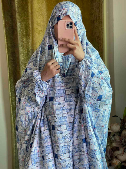 Full Coverage Namaz Chadar with Sleeves + Niqab (Winter Cotton)