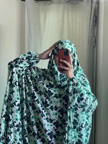 Full Coverage Namaz Chadar with Sleeves + Niqab (Pure Lawn)