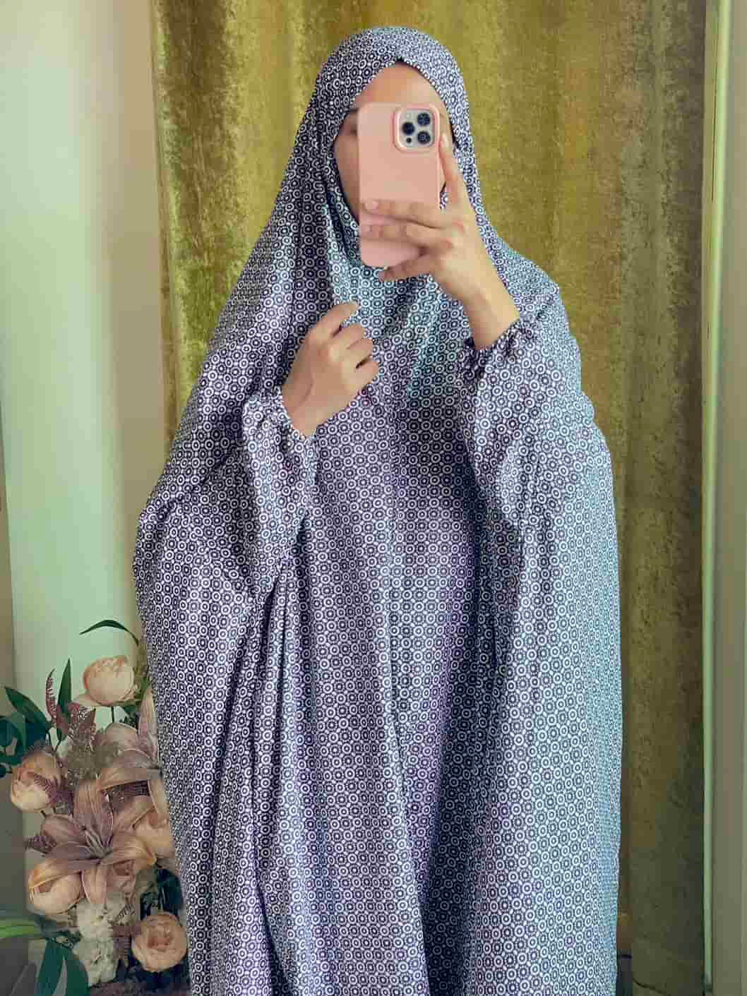 Full Coverage Namaz Chadar with Sleeves + Niqab (Mix Lawn)