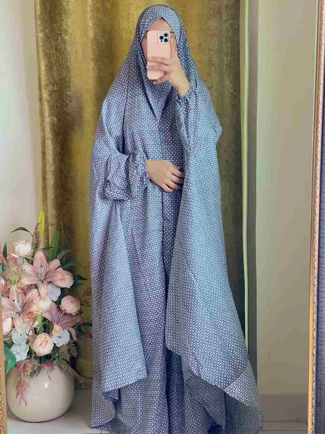 Full Coverage Namaz Chadar with Sleeves + Niqab (Mix Lawn)