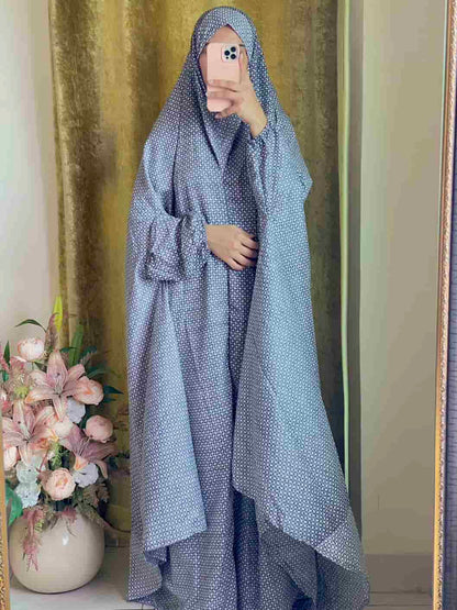 Full Coverage Namaz Chadar with Sleeves + Niqab (Mix Lawn)