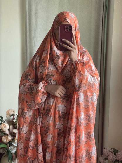Full Coverage Namaz Chadar with Sleeves + Niqab (Pure Lawn)
