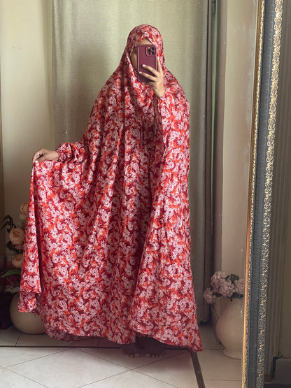 Full Coverage Namaz Chadar with Sleeves + Niqab (Pure Lawn)