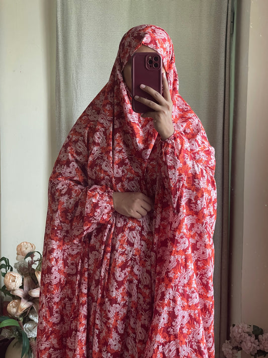 Full Coverage Namaz Chadar with Sleeves + Niqab (Pure Lawn)
