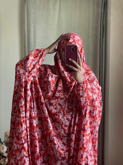 Full Coverage Namaz Chadar with Sleeves + Niqab (Pure Lawn)