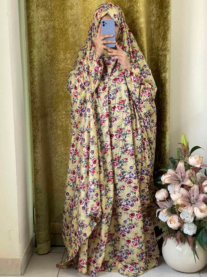 Full Coverage Namaz Chadar with Sleeves + Niqab (Mix Lawn)