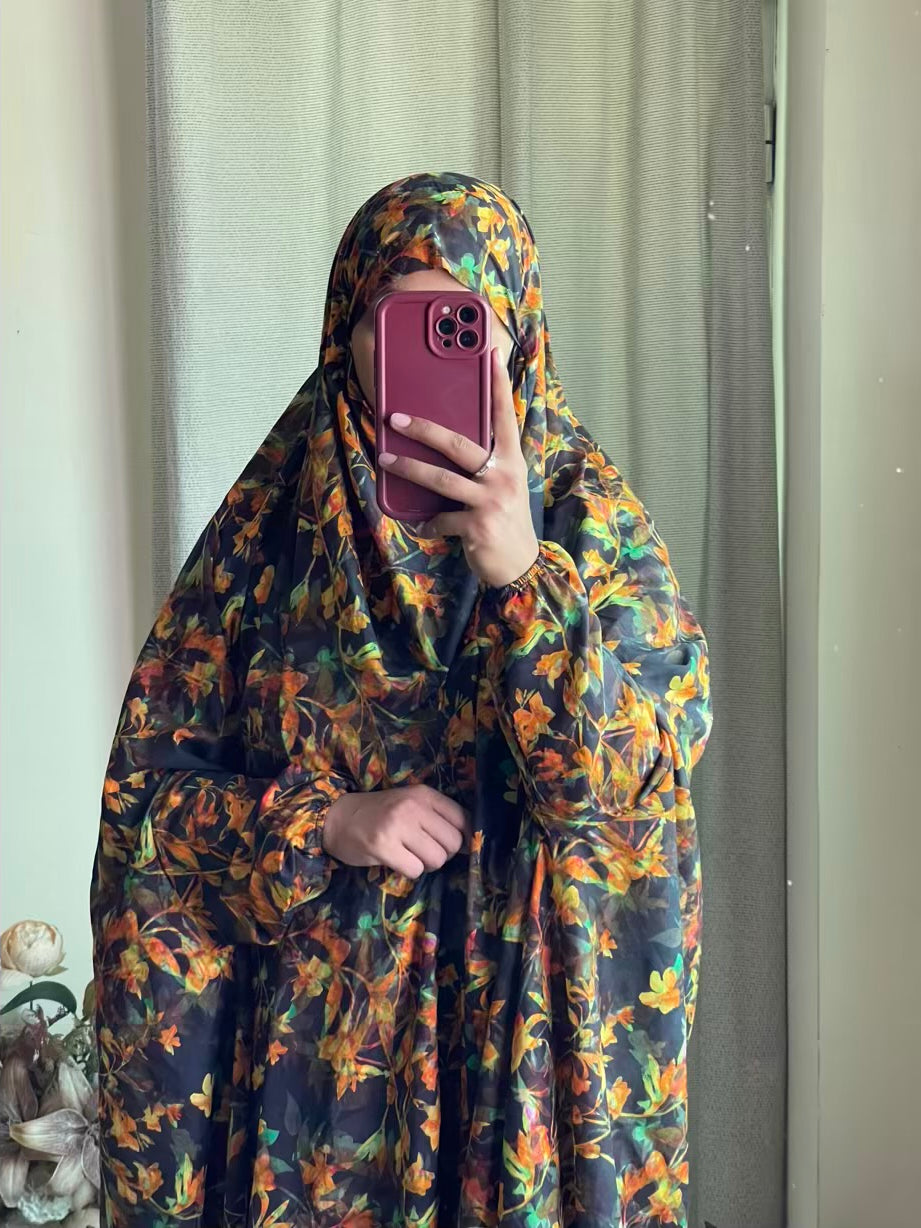 Full Coverage Namaz Chadar with Sleeves + Niqab (Pure Lawn)