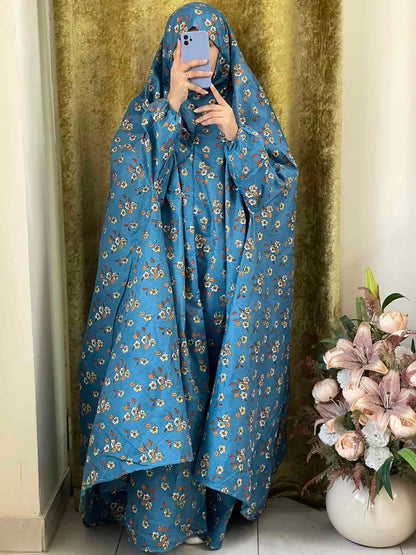 Full Coverage Namaz Chadar with Sleeves + Niqab (Winter Cotton)