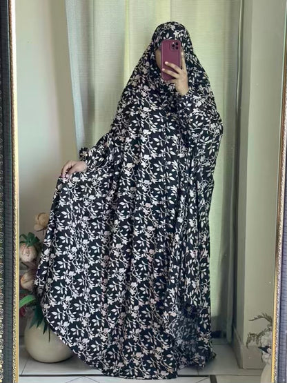 Full Coverage Namaz Chadar with Sleeves + Niqab (Pure Lawn)