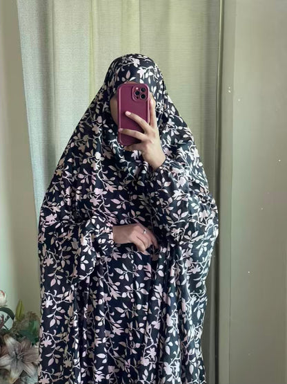 Full Coverage Namaz Chadar with Sleeves + Niqab (Pure Lawn)