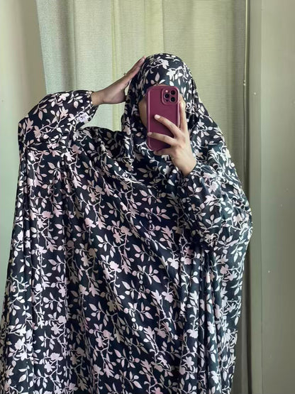 Full Coverage Namaz Chadar with Sleeves + Niqab (Pure Lawn)