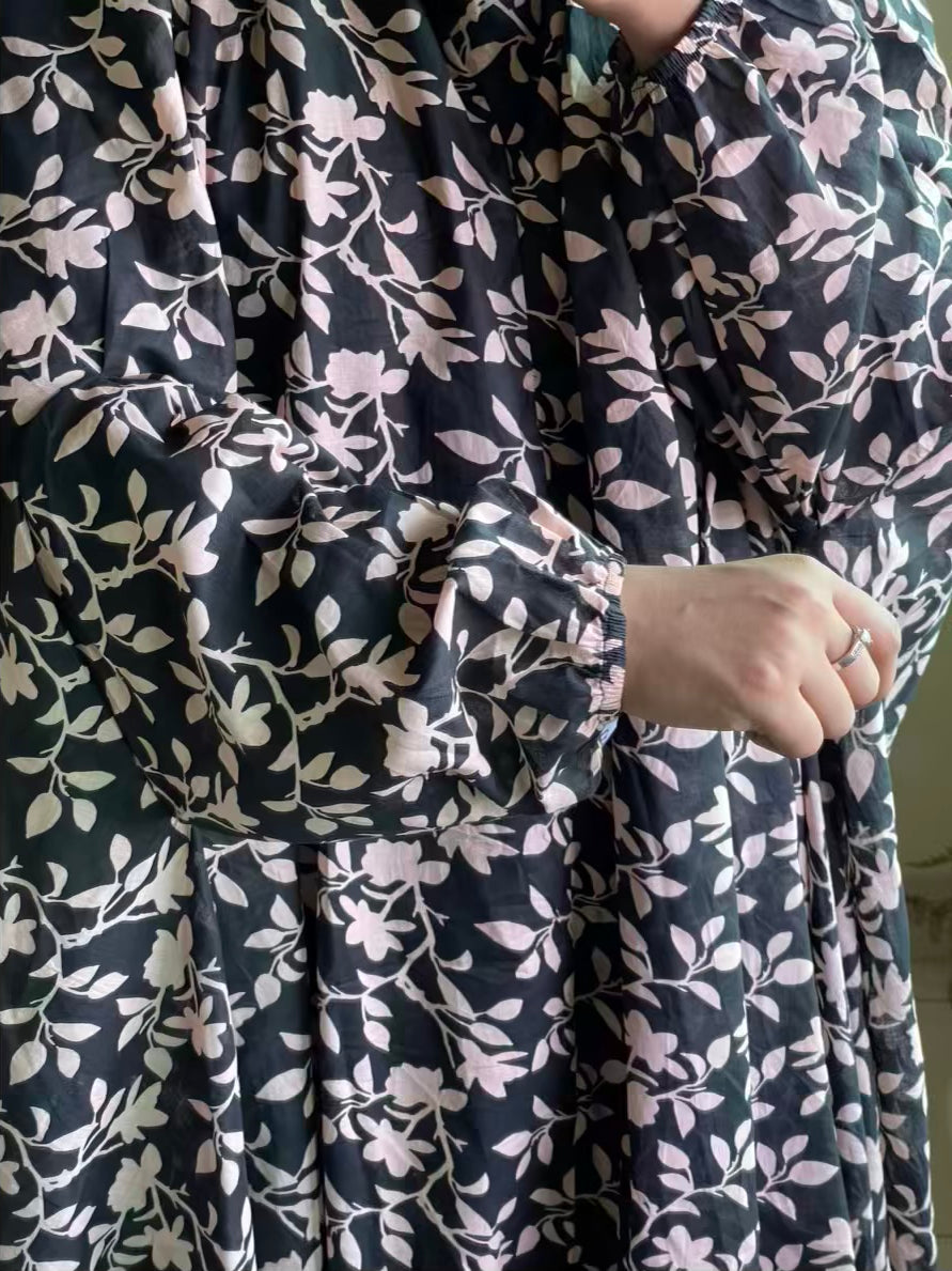 Full Coverage Namaz Chadar with Sleeves + Niqab (Pure Lawn)