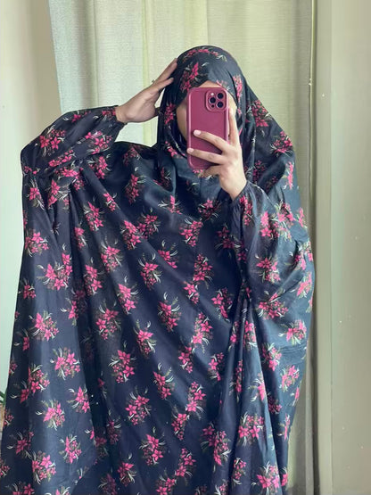 Full Coverage Namaz Chadar with Sleeves + Niqab (Pure Lawn)